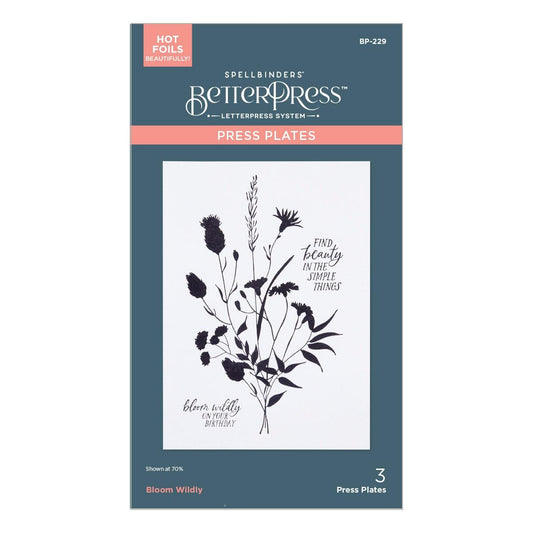 Spellbinders Bloom Wildly BetterPress Plate - CraftSource Market: Craft Supplies & Kits Spellbinders > Letterpress > Birthday > Craft Press Plate
