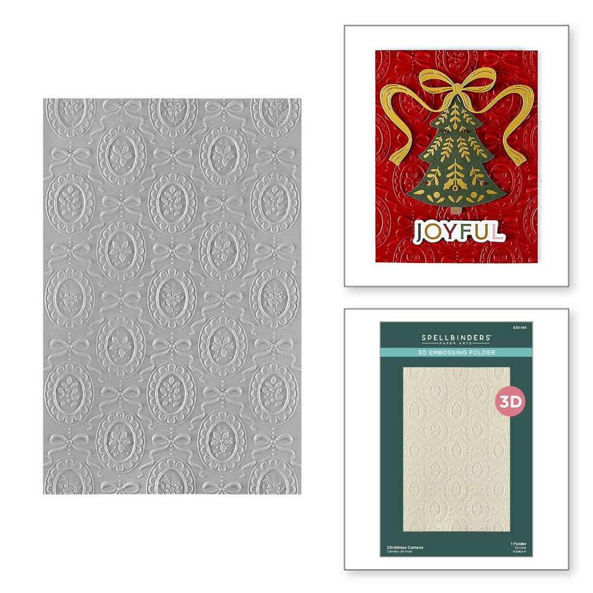 Spellbinders Christmas Cameos 3D Embossing Folder - CraftSource Market: Craft Supplies & Kits Spellbinders > Embossing > Christmas > Craft Embossing Folder