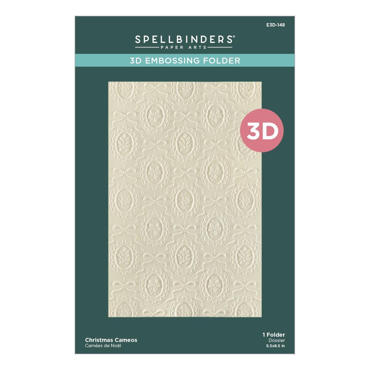 Spellbinders Christmas Cameos 3D Embossing Folder - CraftSource Market: Craft Supplies & Kits Spellbinders > Embossing > Christmas > Craft Embossing Folder