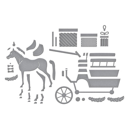 Spellbinders Christmas Horse Drawn Wagon Die Set - CraftSource Market: Craft Supplies & Kits Spellbinders > Dies > Christmas > Craft Die Set