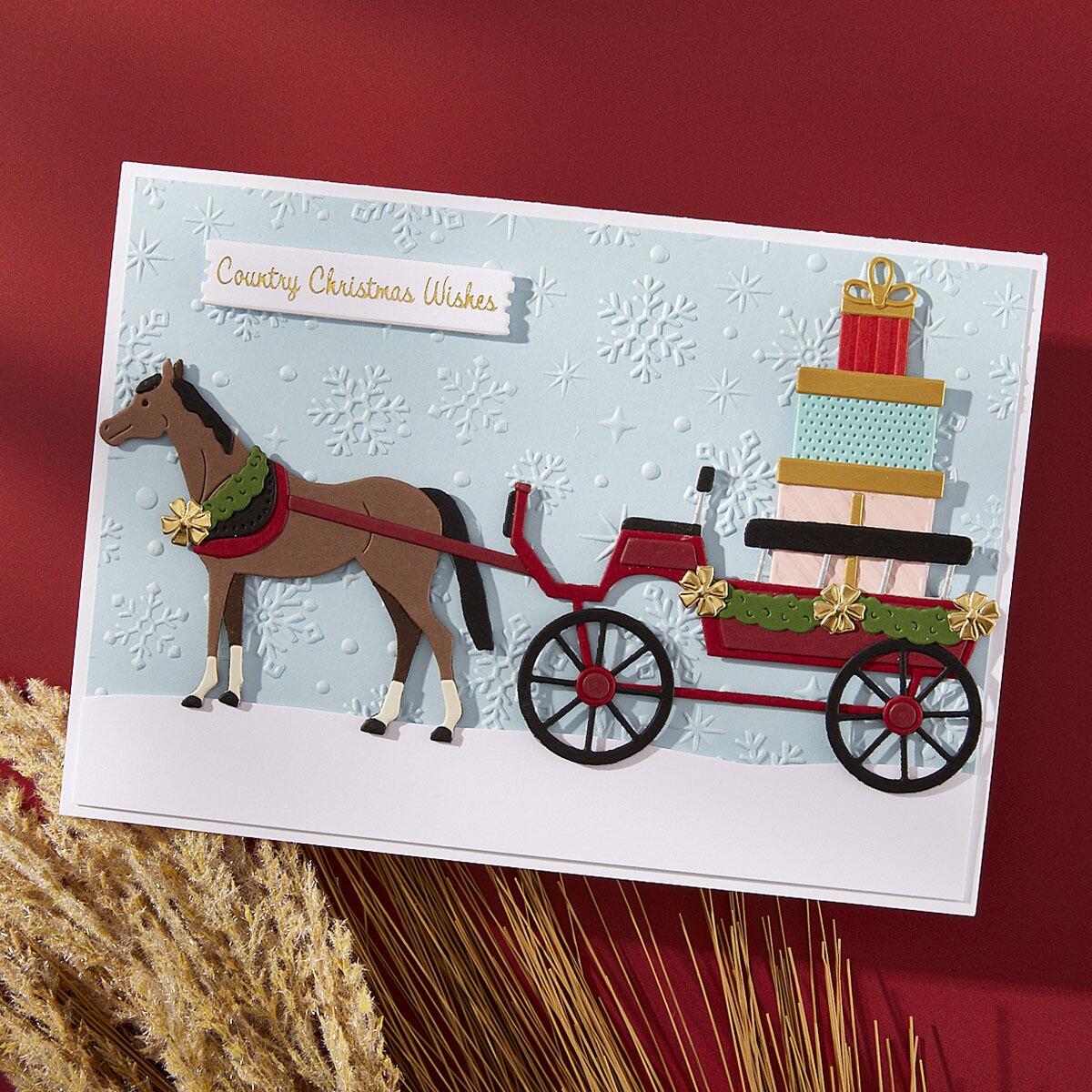 Spellbinders Christmas Horse Drawn Wagon Die Set - CraftSource Market: Craft Supplies & Kits Spellbinders > Dies > Christmas > Craft Die Set