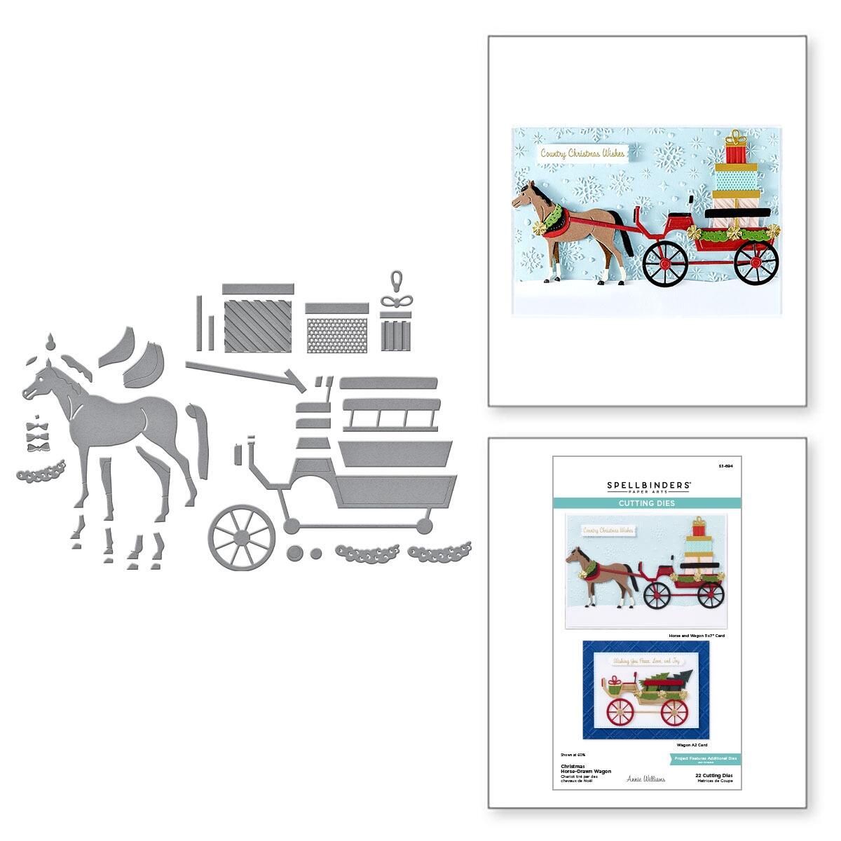 Spellbinders Christmas Horse Drawn Wagon Die Set - CraftSource Market: Craft Supplies & Kits Spellbinders > Dies > Christmas > Craft Die Set