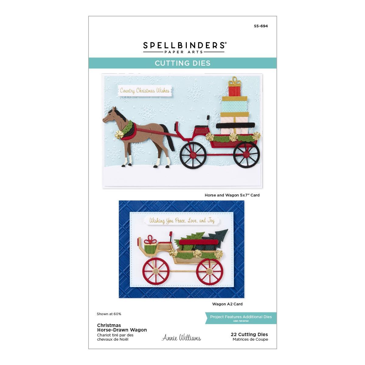 Spellbinders Christmas Horse Drawn Wagon Die Set - CraftSource Market: Craft Supplies & Kits Spellbinders > Dies > Christmas > Craft Die Set