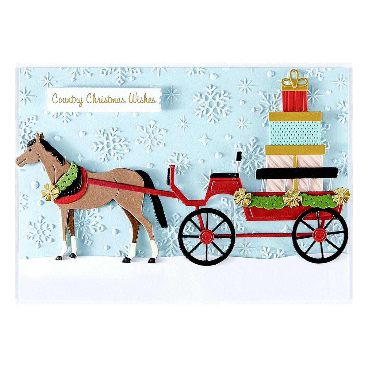 Spellbinders Christmas Horse Drawn Wagon Die Set - CraftSource Market: Craft Supplies & Kits Spellbinders > Dies > Christmas > Craft Die Set