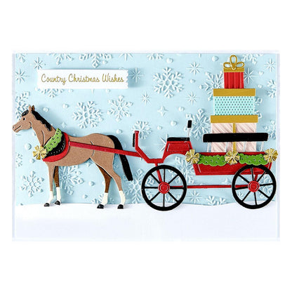 Spellbinders Christmas Horse Drawn Wagon Die Set - CraftSource Market: Craft Supplies & Kits Spellbinders > Dies > Christmas > Craft Die Set