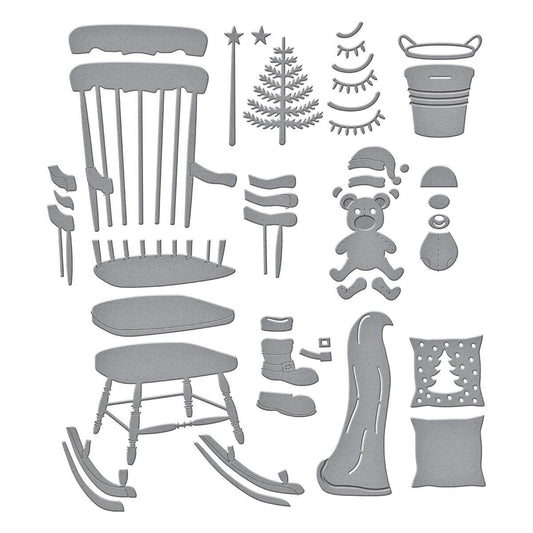 Spellbinders Christmas Rocking Chair Die Set - CraftSource Market: Craft Supplies & Kits Spellbinders > Dies > Christmas > Craft Die Set