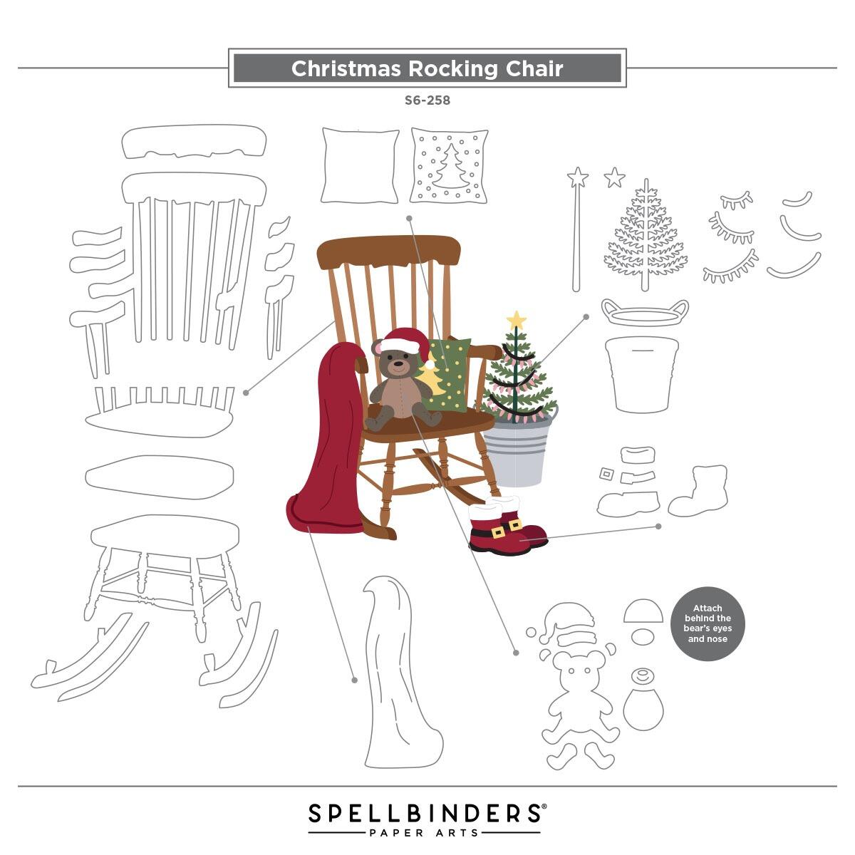 Spellbinders Christmas Rocking Chair Die Set - CraftSource Market: Craft Supplies & Kits Spellbinders > Dies > Christmas > Craft Die Set