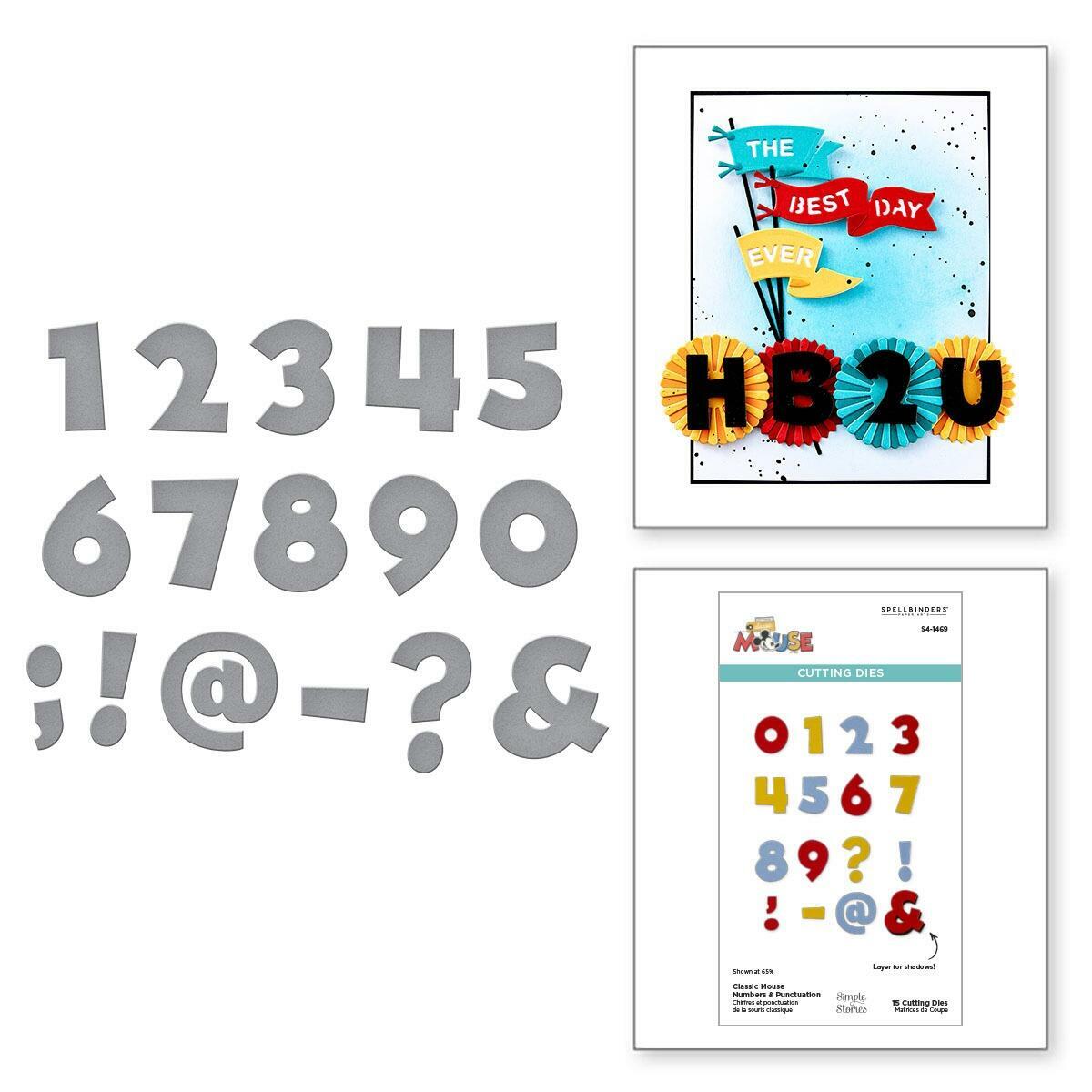 Spellbinders Classic Mouse Numbers & Punctuation Die Set - CraftSource Market: Craft Supplies & Kits Spellbinders > Dies > Birthday > Craft Die Set