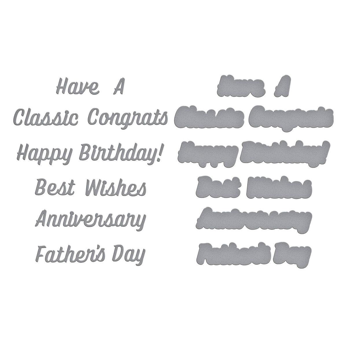 Spellbinders Classic Sentiments Die Set - CraftSource Market: Craft Supplies & Kits Spellbinders > Dies > Birthday > Craft Die Set
