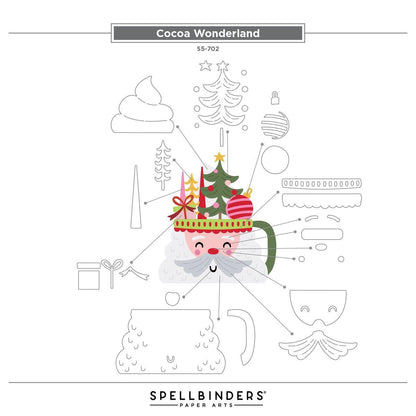 Spellbinders Cocoa Wonderland Die Set - CraftSource Market: Craft Supplies & Kits Spellbinders > Dies > Christmas > Craft Die Set
