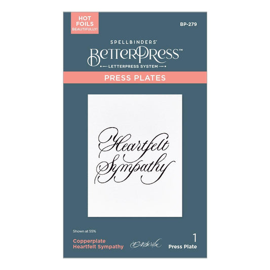 Spellbinders Copperplate Heartfelt Sympathy BetterPress Plate - CraftSource Market: Craft Supplies & Kits Spellbinders > Letterpress > General > Craft Press Plate