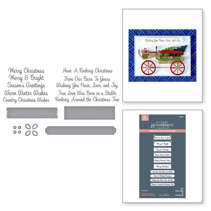 Spellbinders Country Christmas Banner Sentiments Press Plate & Die Set - CraftSource Market: Craft Supplies & Kits Spellbinders > Letterpress > Christmas > Craft Press Plate