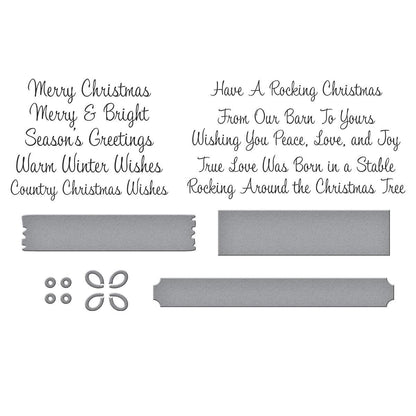 Spellbinders Country Christmas Banner Sentiments Press Plate & Die Set - CraftSource Market: Craft Supplies & Kits Spellbinders > Letterpress > Christmas > Craft Press Plate