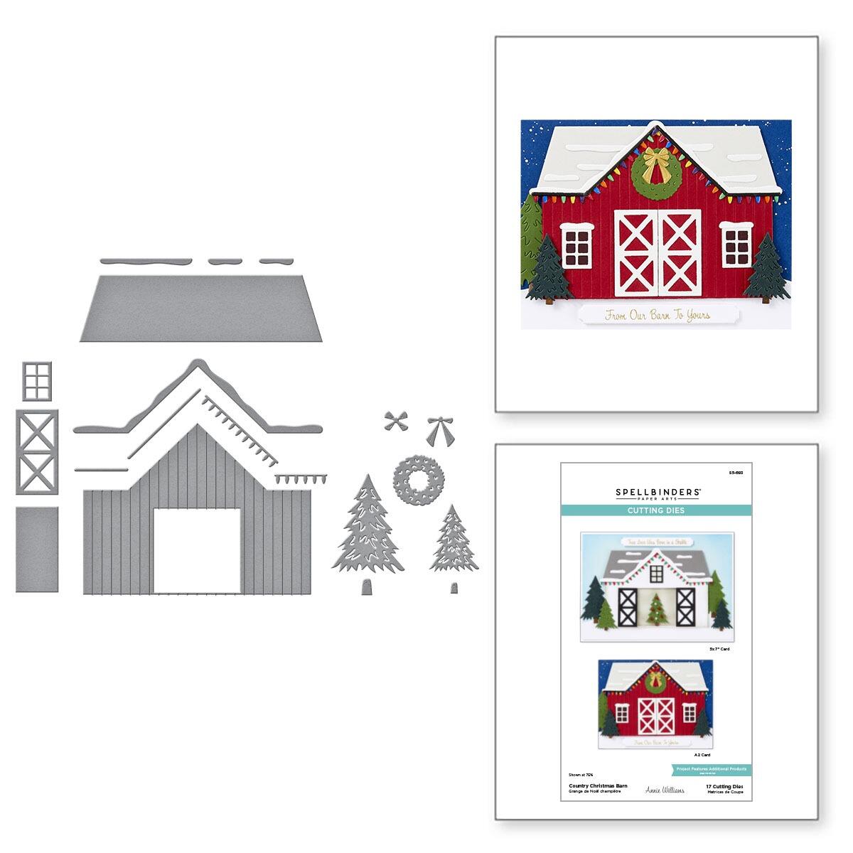 Spellbinders Country Christmas Barn Die Set - CraftSource Market: Craft Supplies & Kits Spellbinders > Dies > Christmas > Craft Die Set