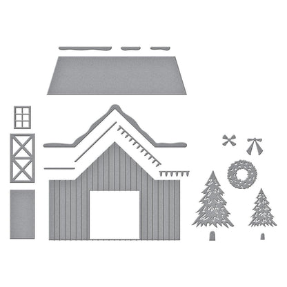 Spellbinders Country Christmas Barn Die Set - CraftSource Market: Craft Supplies & Kits Spellbinders > Dies > Christmas > Craft Die Set