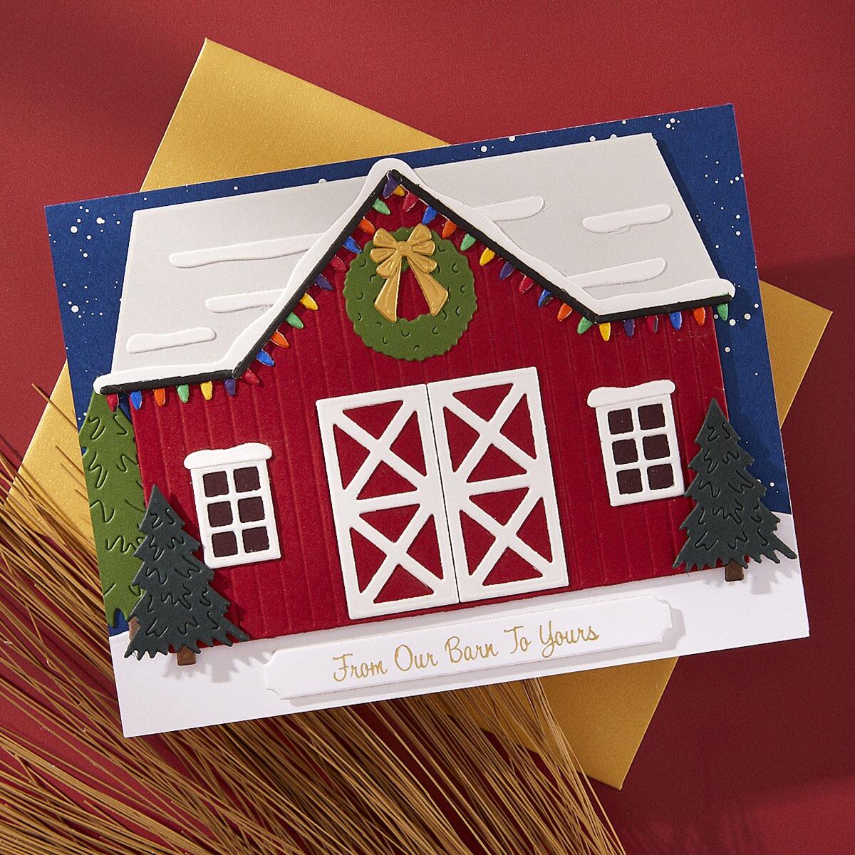 Spellbinders Country Christmas Barn Die Set - CraftSource Market: Craft Supplies & Kits Spellbinders > Dies > Christmas > Craft Die Set