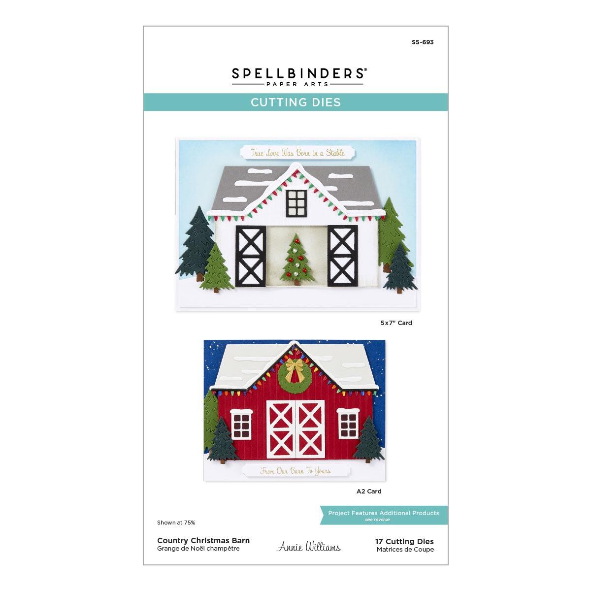 Spellbinders Country Christmas Barn Die Set - CraftSource Market: Craft Supplies & Kits Spellbinders > Dies > Christmas > Craft Die Set