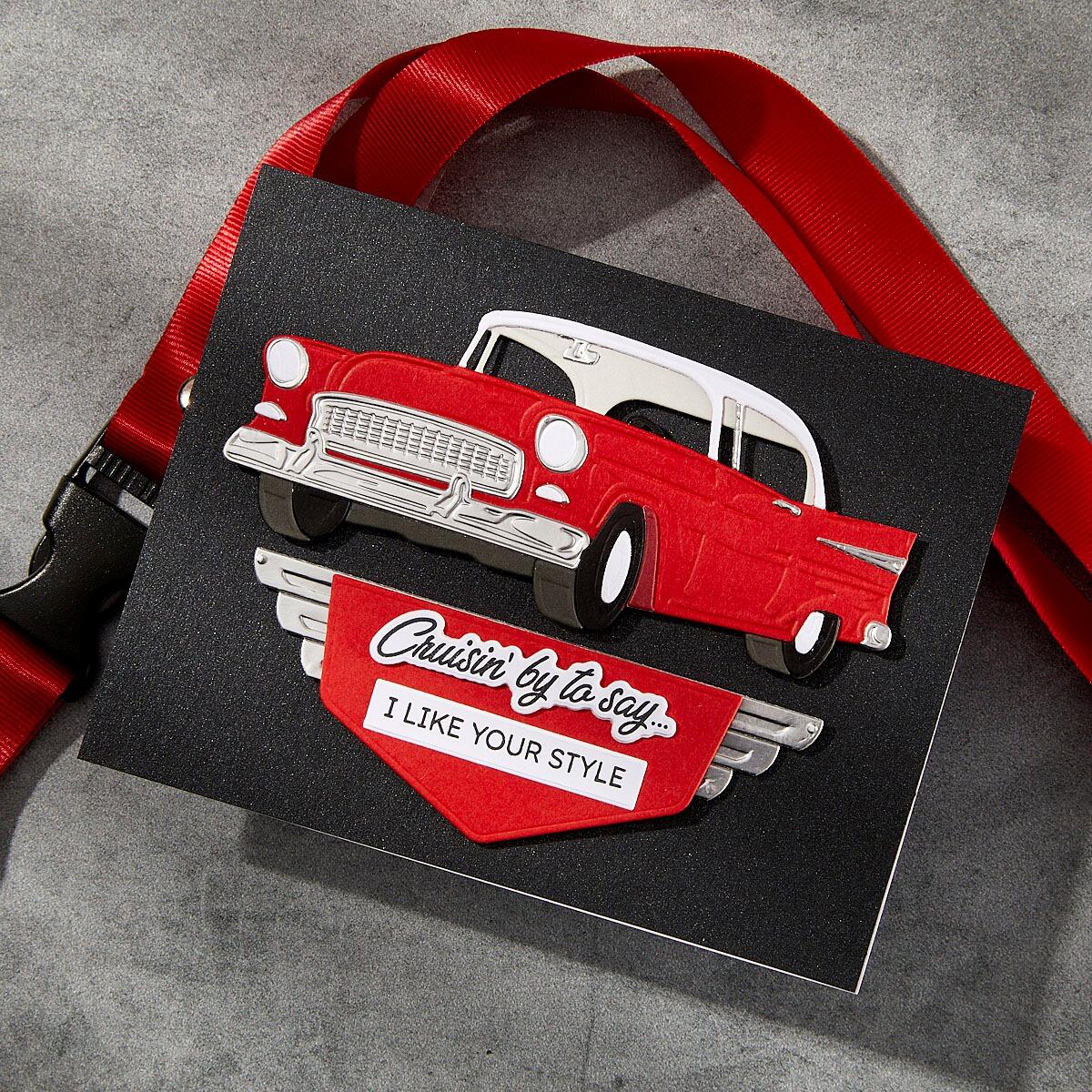 Spellbinders Cruisin' By Sentiments Clear Stamp & Die Set - CraftSource Market: Craft Supplies & Kits Spellbinders > Bundles > Birthday > Craft Bundle