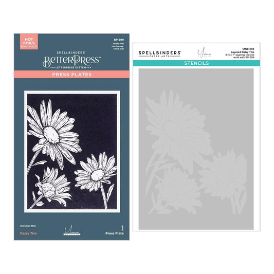 Spellbinders Daisy Trio BetterPress and Stencil Bundle - CraftSource Market: Craft Supplies & Kits Spellbinders > Bundles > General > Craft Bundle
