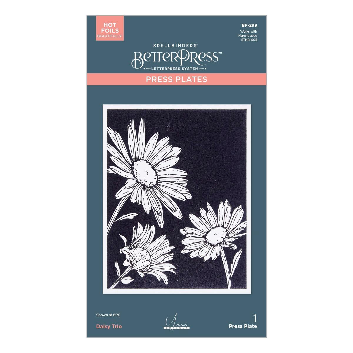 Spellbinders Daisy Trio Press Plates - CraftSource Market: Craft Supplies & Kits Spellbinders > Letterpress > Floral > Craft Press Plate