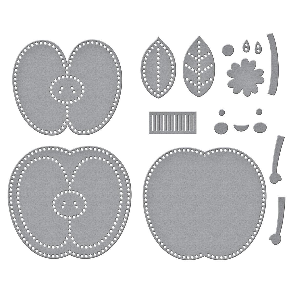 Spellbinders Felt Cheeky Apple Die Set - CraftSource Market: Craft Supplies & Kits Spellbinders > Dies > Floral > Craft Die Set