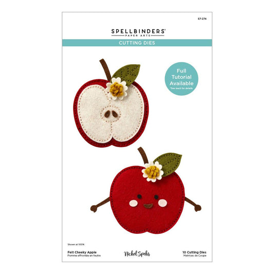 Spellbinders Felt Cheeky Apple Die Set - CraftSource Market: Craft Supplies & Kits Spellbinders > Dies > Floral > Craft Die Set