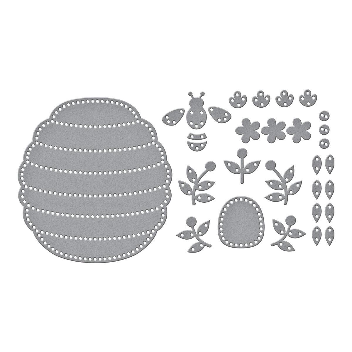 Spellbinders Felt Floral Beehive Die Set - CraftSource Market: Craft Supplies & Kits Spellbinders > Dies > Spring > Craft Die Set
