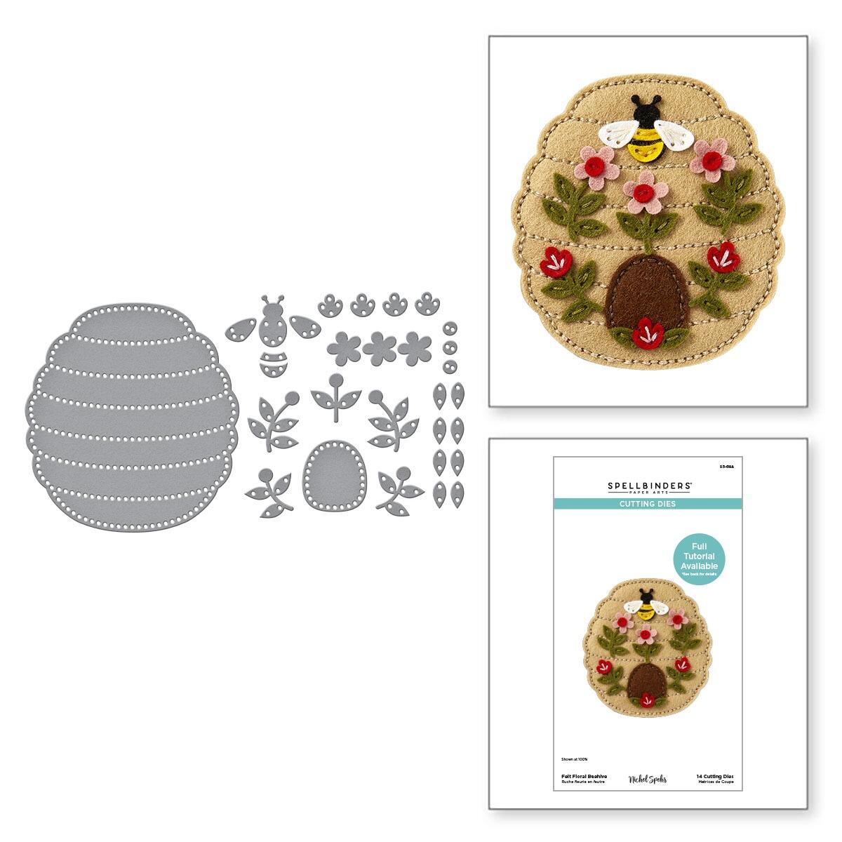 Spellbinders Felt Floral Beehive Die Set - CraftSource Market: Craft Supplies & Kits Spellbinders > Dies > Spring > Craft Die Set