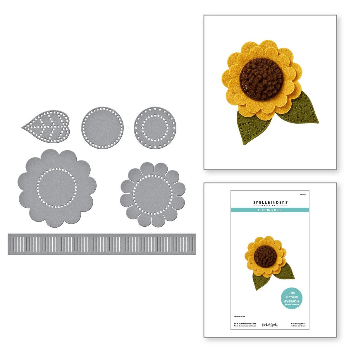 Spellbinders Felt Sunflower Bloom Die Set - CraftSource Market: Craft Supplies & Kits Spellbinders > Dies > Spring > Craft Die Set