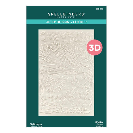 Spellbinders Field Notes 3D Embossing Folder - CraftSource Market: Craft Supplies & Kits Spellbinders > Embossing > Floral > Craft Embossing Folder