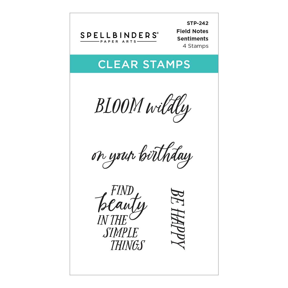 Spellbinders Field Notes Sentiments Stamp Set - CraftSource Market: Craft Supplies & Kits Spellbinders > Kits > Birthday > Craft Kit