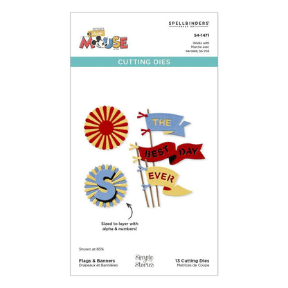 Spellbinders Flags & Banners Die Set from the Say Cheese Classic Mouse - CraftSource Market: Craft Supplies & Kits Spellbinders > Dies > Birthday > Craft Die Set