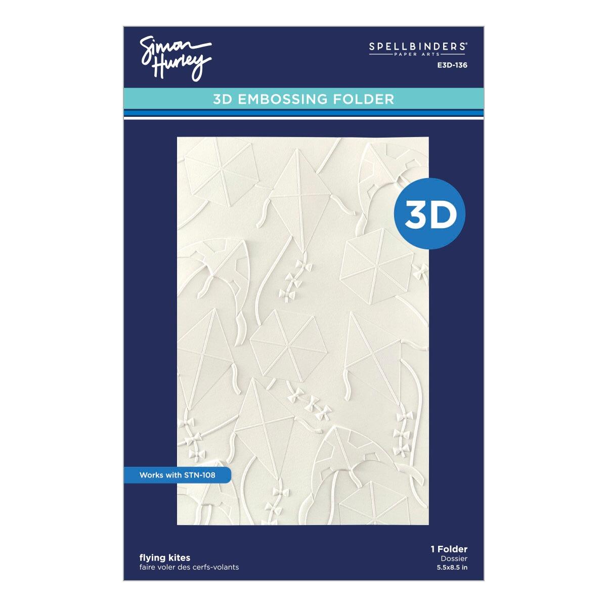 Spellbinders Flying Kites 3D Embossing Folder by Simon Hurley - CraftSource Market: Craft Supplies & Kits Spellbinders > Embossing > Spring > Craft Embossing Folder