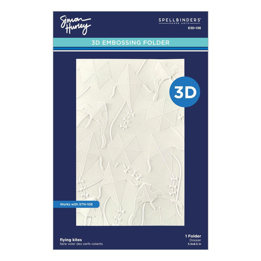 Spellbinders Flying Kites 3D Embossing Folder by Simon Hurley - CraftSource Market: Craft Supplies & Kits Spellbinders > Embossing > Spring > Craft Embossing Folder