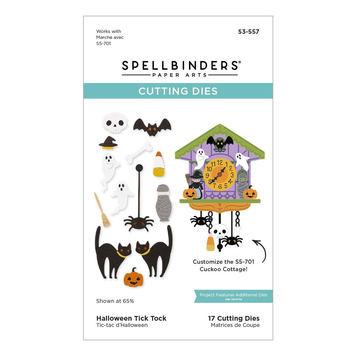 Spellbinders Halloween Tick Tock Die Set - CraftSource Market: Craft Supplies & Kits Spellbinders > Dies > Halloween > Craft Die Set