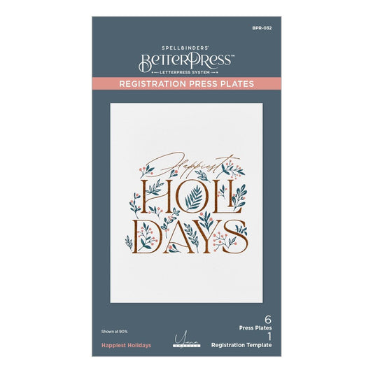 Spellbinders Happiest Holidays Registration Press Plate Set - CraftSource Market: Craft Supplies & Kits Spellbinders > Letterpress > Christmas > Craft Press Plate
