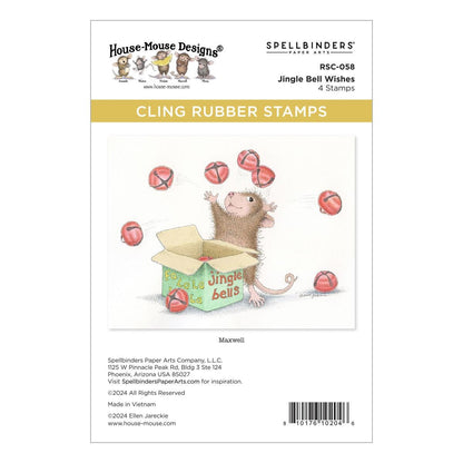 Spellbinders Jingle Bell Wishes Cling Rubber Stamp Set - CraftSource Market: Craft Supplies & Kits Spellbinders > Stamps > Christmas > Craft Stamp Set
