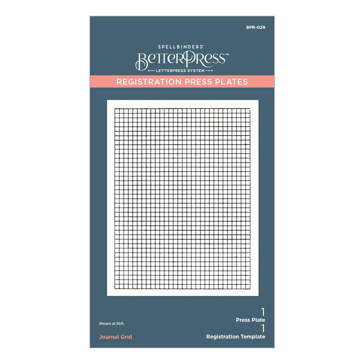 Spellbinders Journal Grid Registration Press Plates - CraftSource Market: Craft Supplies & Kits Spellbinders > Letterpress > General > Craft Press Plate