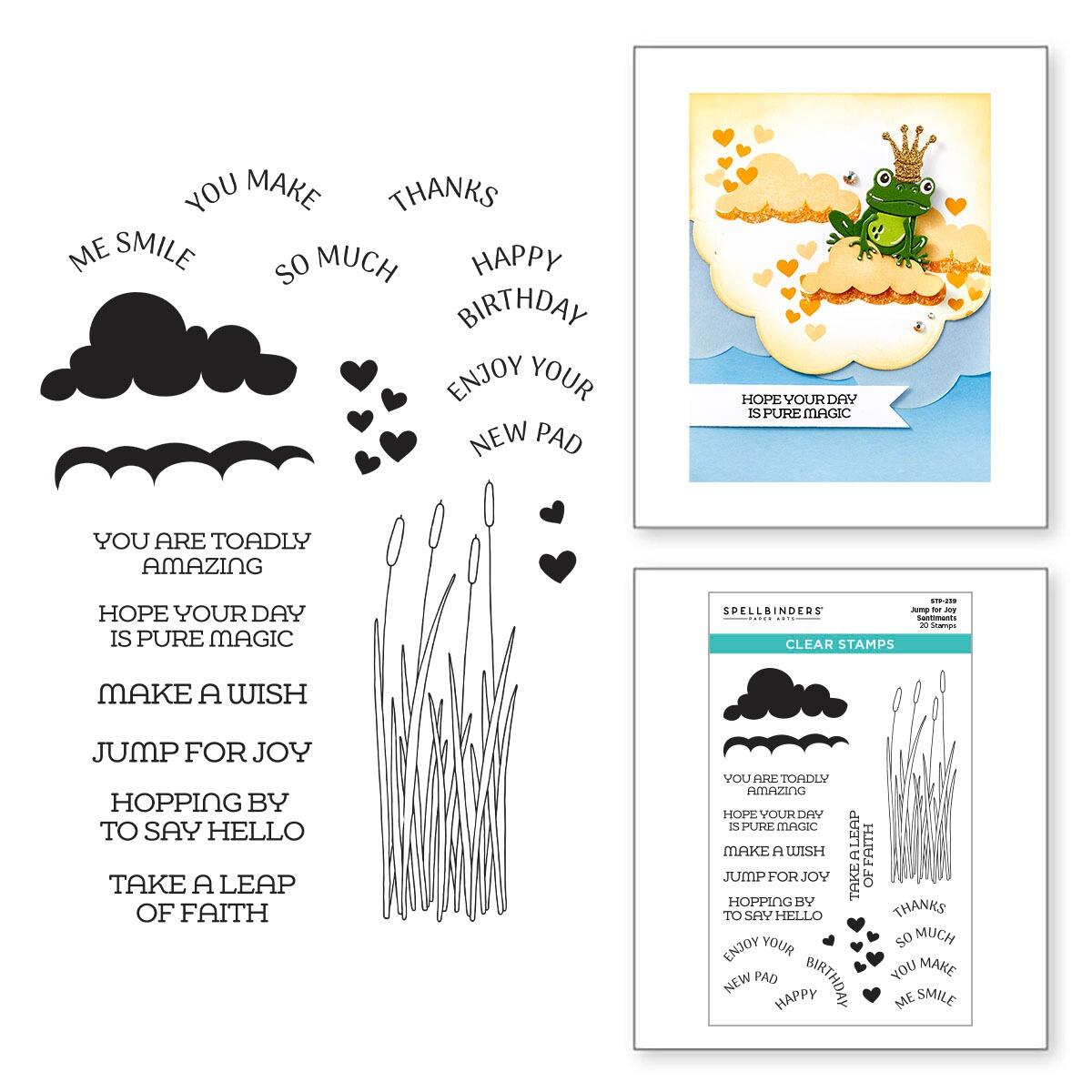 Spellbinders Jump for Joy Sentiments Stamp Set - CraftSource Market: Craft Supplies & Kits Spellbinders > Kits > Birthday > Craft Kit