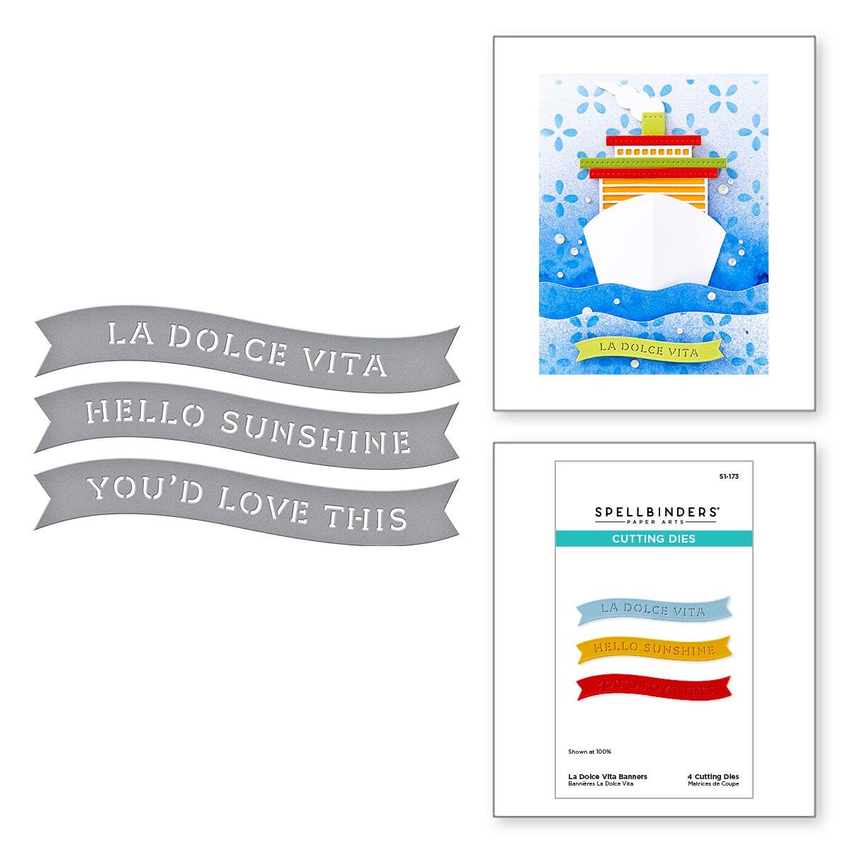 Spellbinders La Dolce Vita Banners Die Set - CraftSource Market: Craft Supplies & Kits Spellbinders > Dies > Birthday > Craft Die Set