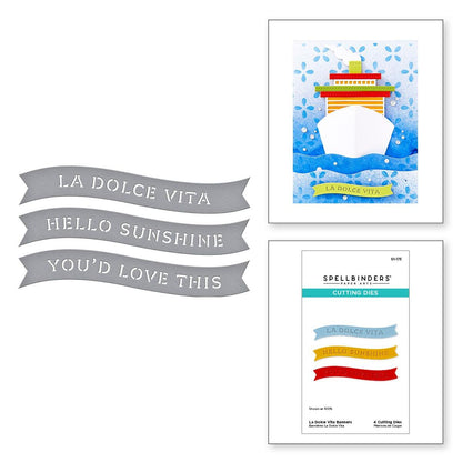 Spellbinders La Dolce Vita Banners Die Set - CraftSource Market: Craft Supplies & Kits Spellbinders > Dies > Birthday > Craft Die Set