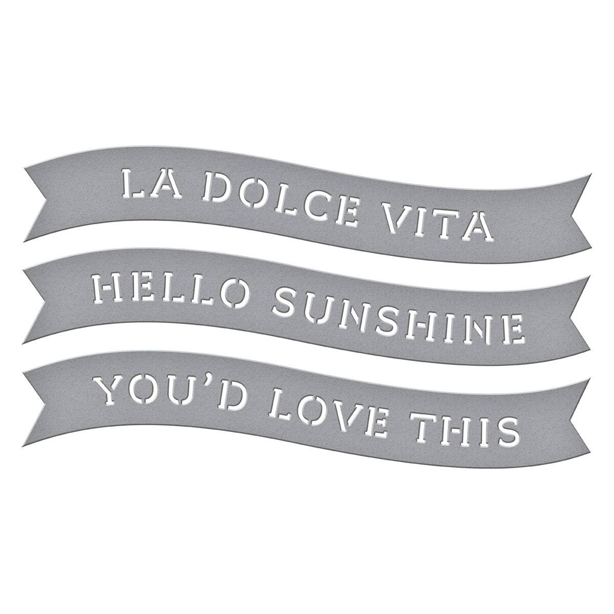 Spellbinders La Dolce Vita Banners Die Set - CraftSource Market: Craft Supplies & Kits Spellbinders > Dies > Birthday > Craft Die Set