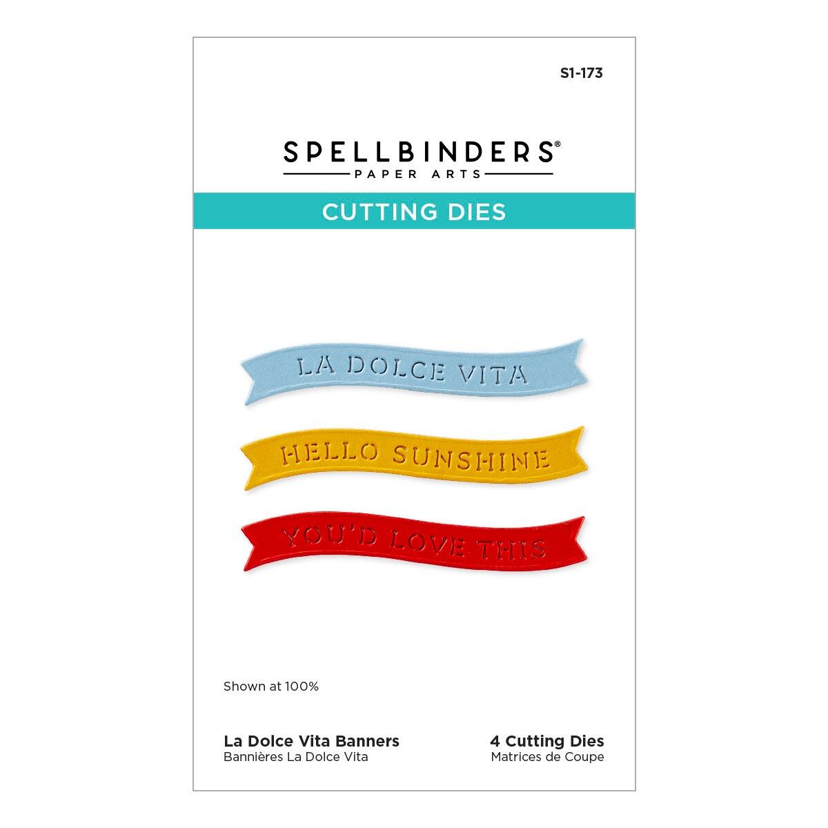 Spellbinders La Dolce Vita Banners Die Set - CraftSource Market: Craft Supplies & Kits Spellbinders > Dies > Birthday > Craft Die Set
