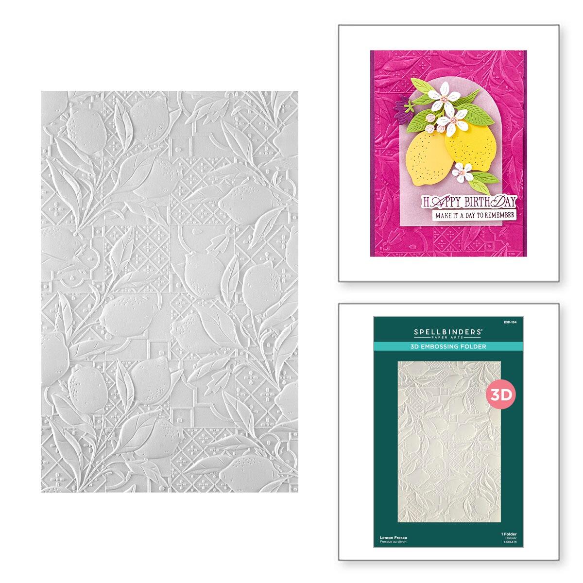 Spellbinders La Dolce Vita Lemon Fresco 3D Embossing Folder - CraftSource Market: Craft Supplies & Kits Spellbinders > Embossing > Summer > Craft Embossing Folder