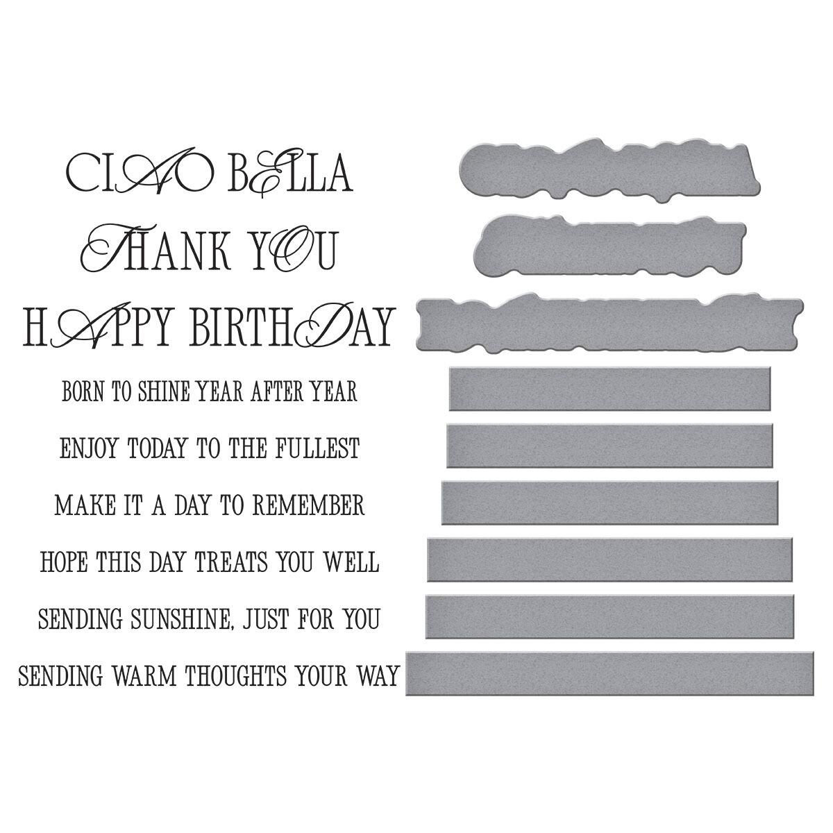 Spellbinders La Dolce Vita Sentiments BetterPress Plate & Die Set - CraftSource Market: Craft Supplies & Kits Spellbinders > Bundles > General > Craft Bundle
