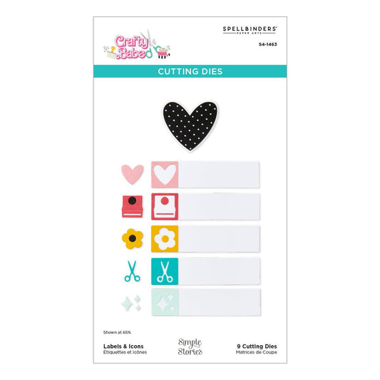 Spellbinders Labels & Icons Die Set from the Crafty Babe Collection with Simple Stories - CraftSource Market: Craft Supplies & Kits Spellbinders > Dies > Floral > Craft Die Set