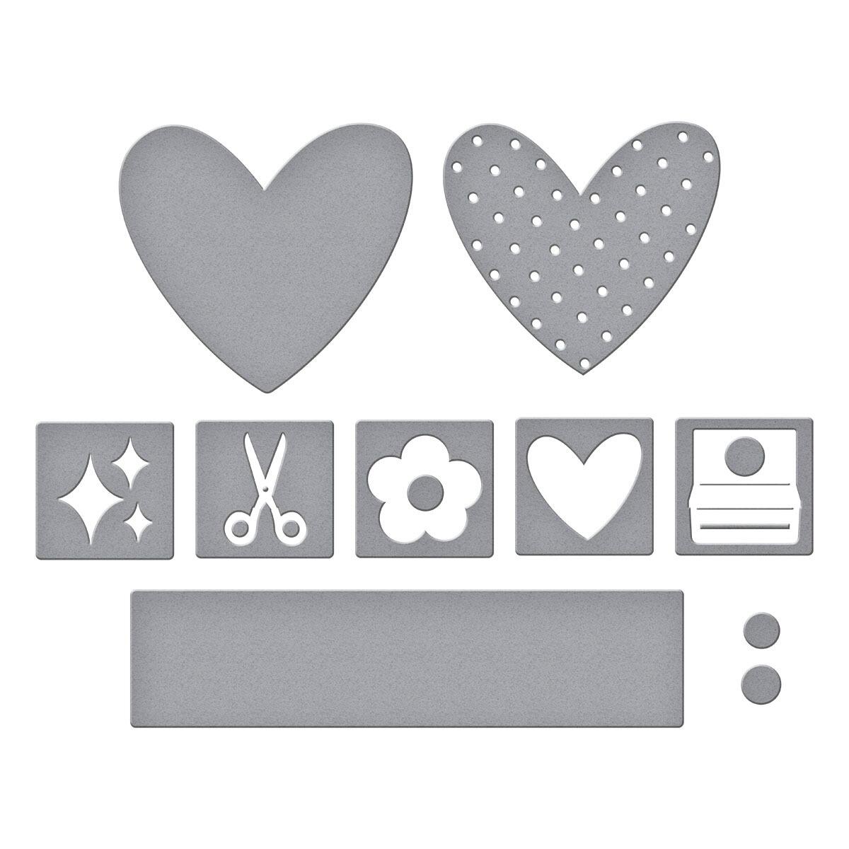 Spellbinders Labels & Icons Die Set from the Crafty Babe Collection with Simple Stories - CraftSource Market: Craft Supplies & Kits Spellbinders > Dies > Floral > Craft Die Set