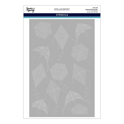 Spellbinders Layered Flying Kites Stencil - CraftSource Market: Craft Supplies & Kits Spellbinders > Stencils > General > Craft Stencil