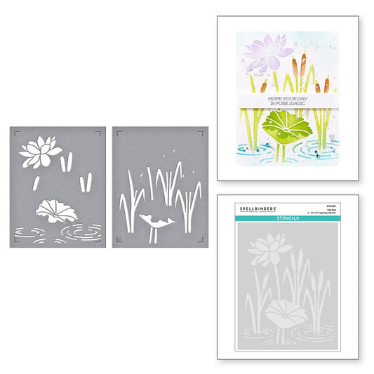Spellbinders Lily Pad Stencil - CraftSource Market: Craft Supplies & Kits Spellbinders > Stencils > Floral > Craft Stencil