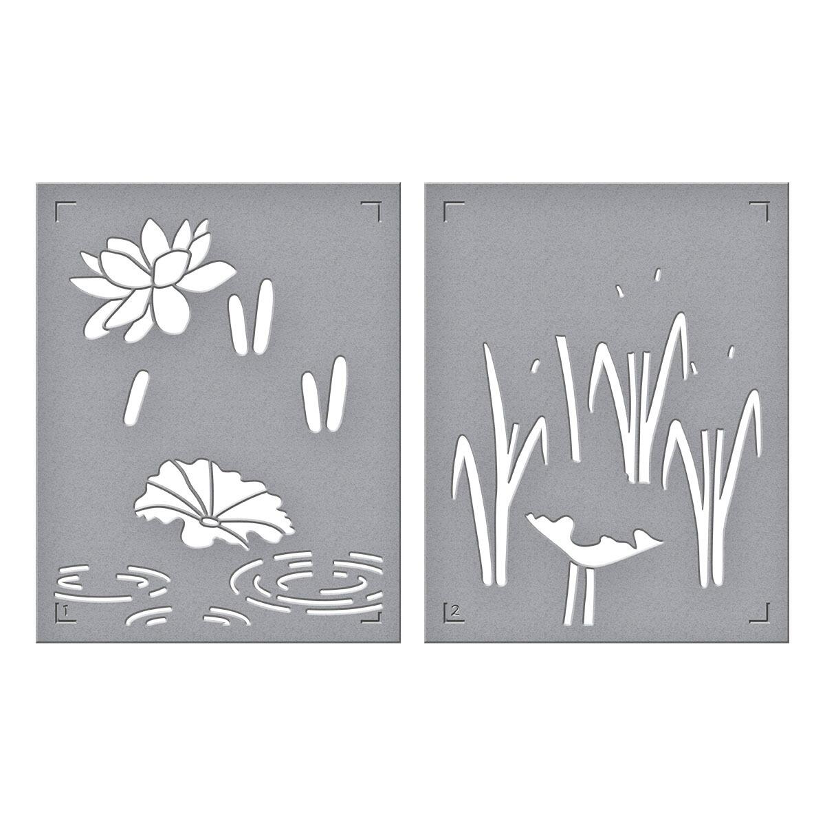 Spellbinders Lily Pad Stencil - CraftSource Market: Craft Supplies & Kits Spellbinders > Stencils > Floral > Craft Stencil